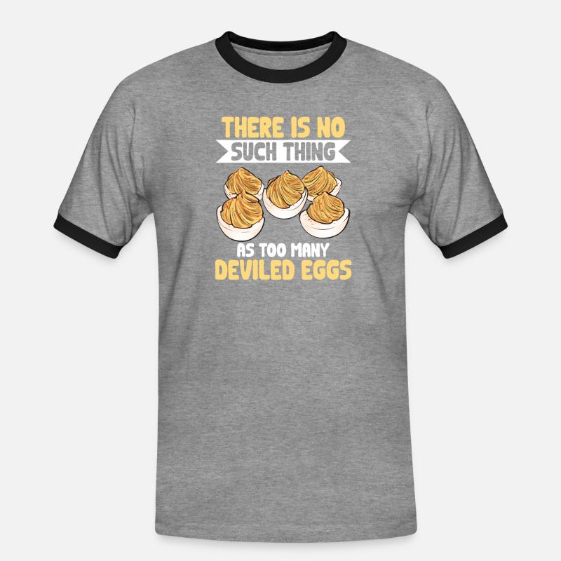 Gefüllte Eier Deviled Eggs - Männer Kontrast-T-Shirt - Grau meliert/Schwarz