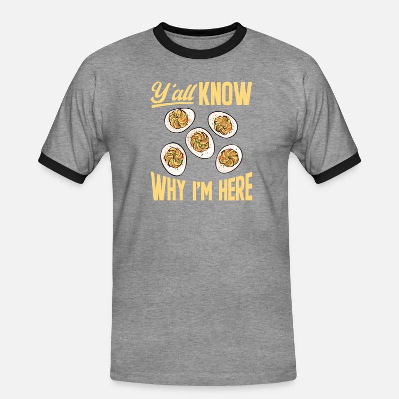 Stuffed Eggs Deviled Eggs - Men's Ringer Shirt - heather grey/black