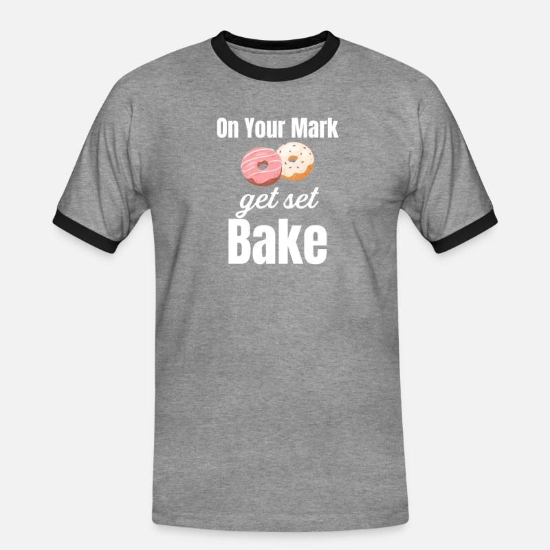 Ready, bake! Culinary bread - Men's Ringer Shirt - heather grey/black