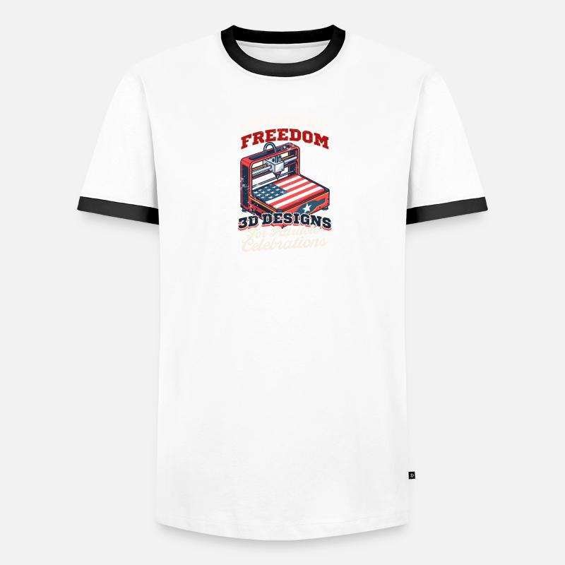 Impression 3D patriotique Liberté d’impression Conceptions 3D T-shirt contrasté Homme