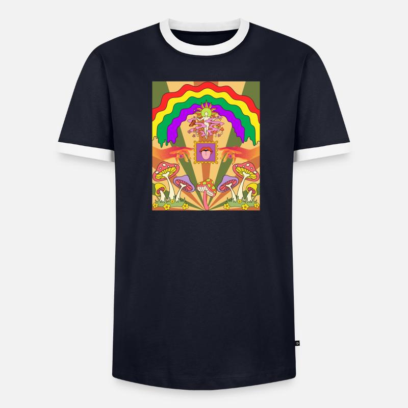 Design psychédélique créatif T-shirt contrasté Homme