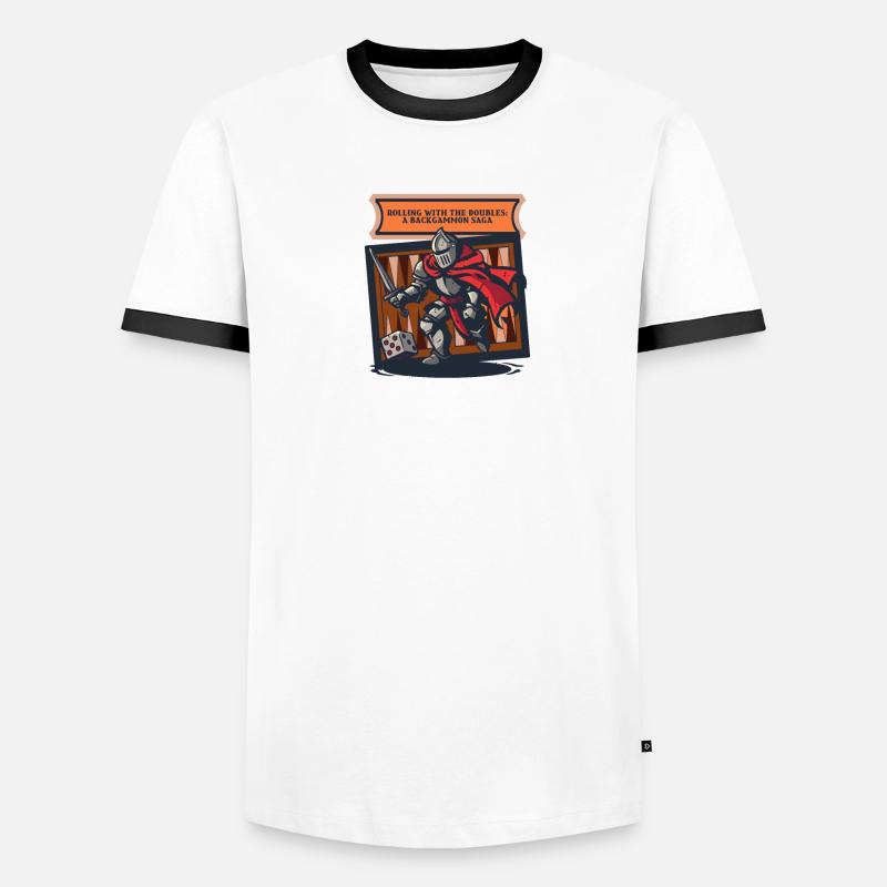 Backgammon amusant roulant avec les doubles T-shirt contrasté Homme