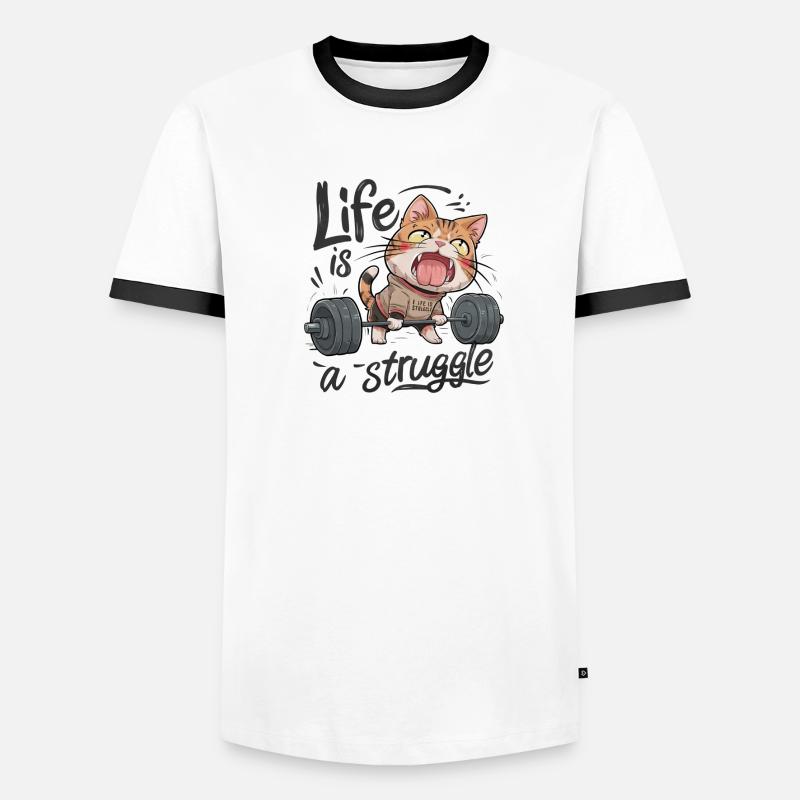 DAS LEBEN IST EIN KAMPF Männer Kontrast-T-Shirt