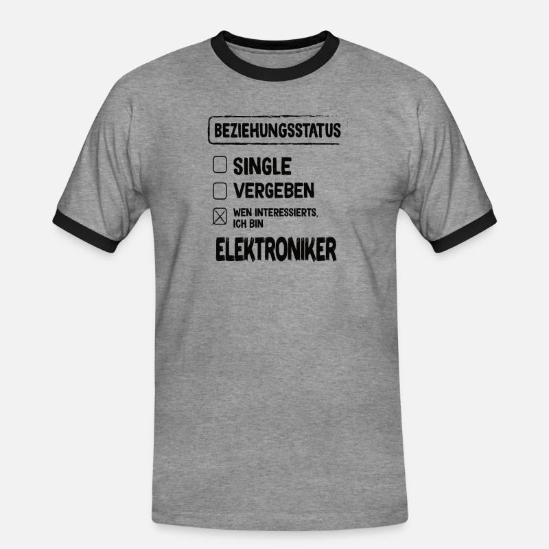 Electronics Technician Relationship Status - Men's Ringer Shirt - heather grey/black