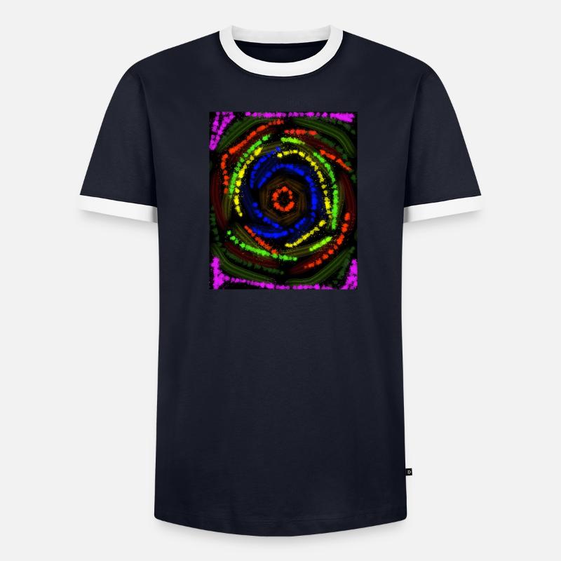 Concentric Colored Lines, Abstract Drawing Men's Ringer Shirt