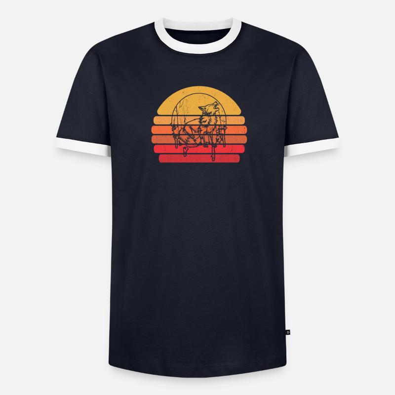 Fuchs Moon Howling - Männer Kontrast-T-Shirt - undefined