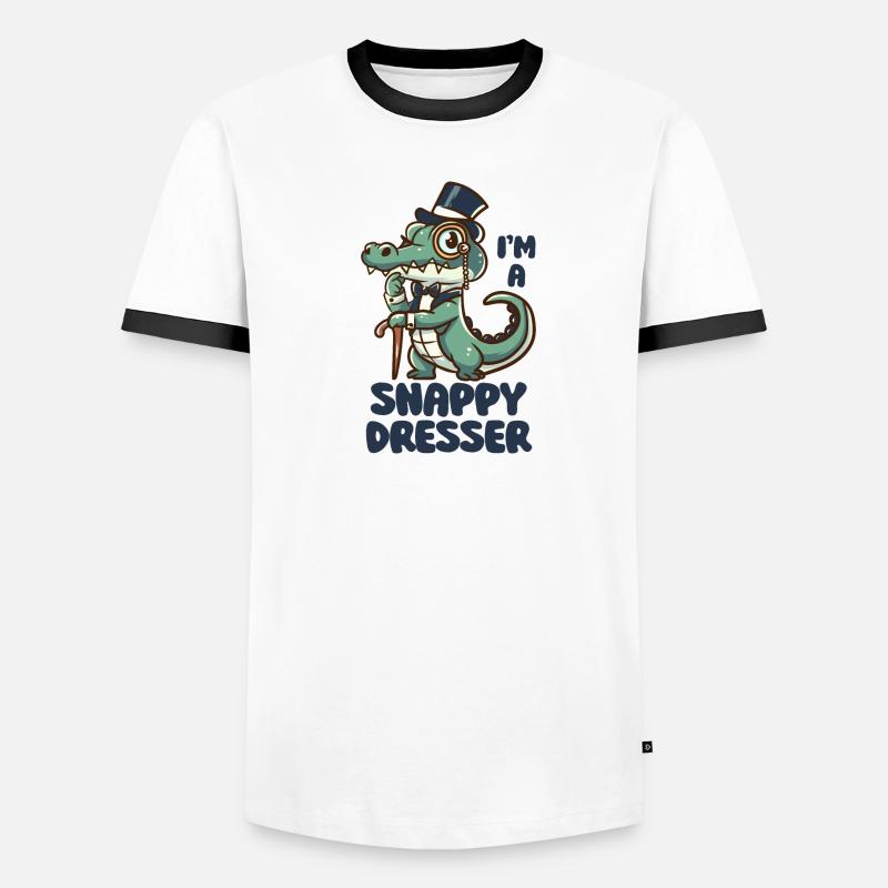 Je suis une commode Snappy - Jeu de mots sur le crocodile mignon T-shirt contrasté Homme