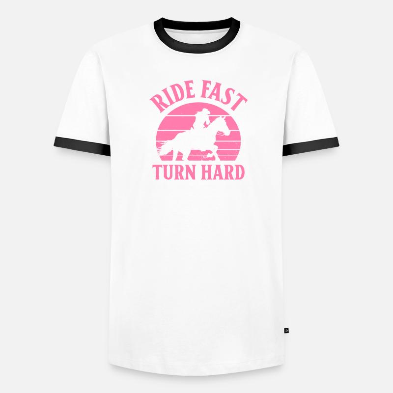 Cheval de course de barils de rodéo T-shirt contrasté Homme
