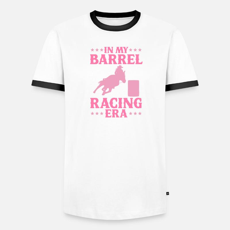 Cheval de course de barils de rodéo T-shirt contrasté Homme