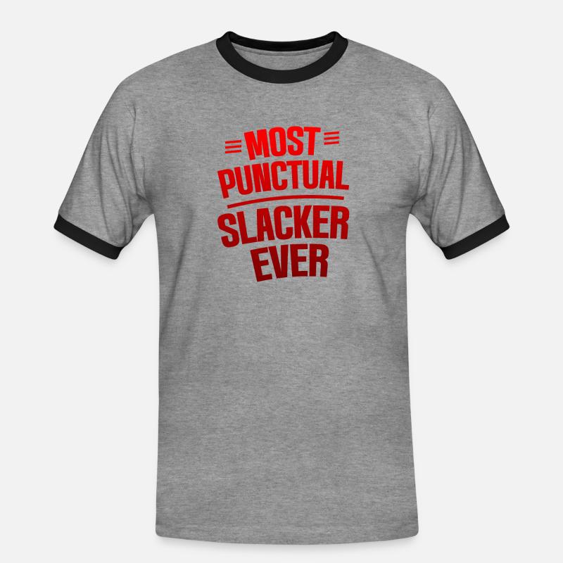 Most Punctual Slacker Ever 4 - Männer Kontrast-T-Shirt - Grau meliert/Schwarz