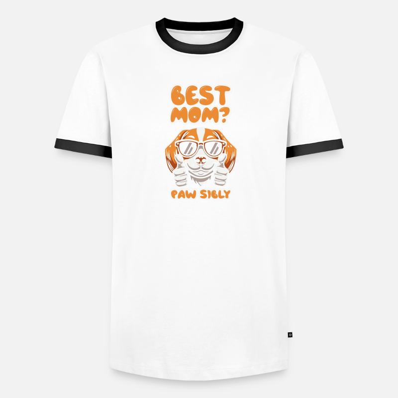 Beagle Mutter Meilleure maman Pawsibly T-shirt contrasté Homme
