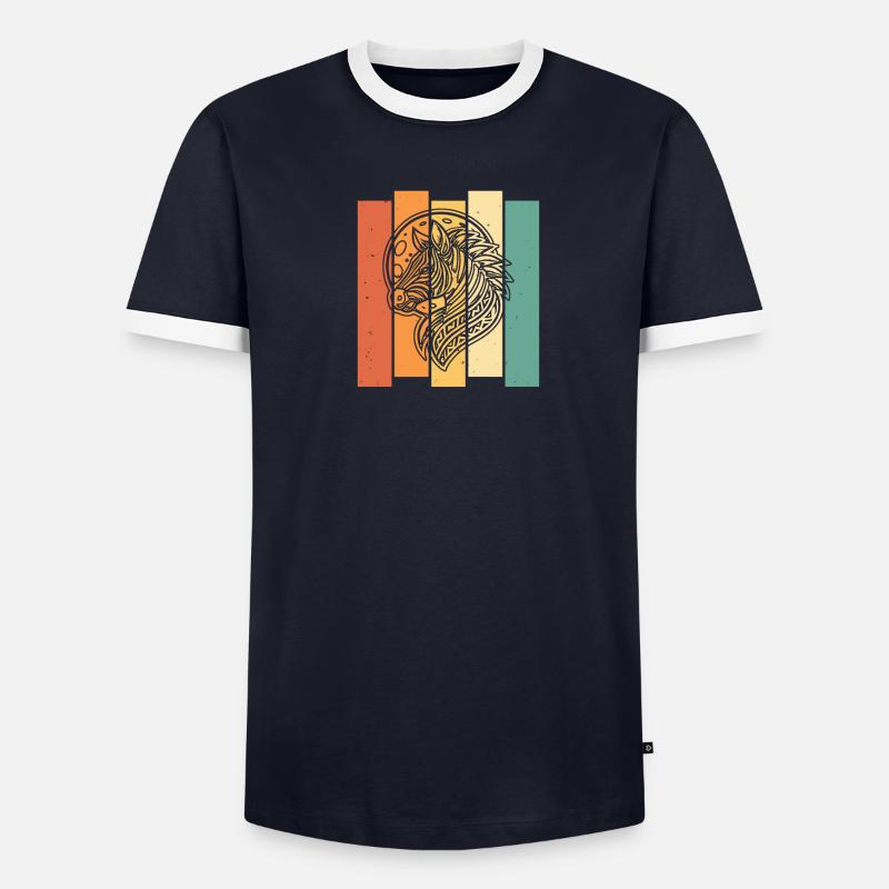 Phases de lune zébrées T-shirt contrasté Homme