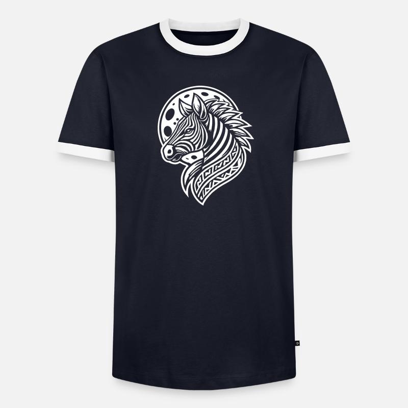 Zebra Moon Phases - Männer Kontrast-T-Shirt - undefined