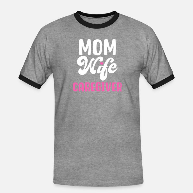 MUTTER EHEFRAU PFLEGERIN - Männer Kontrast-T-Shirt - Grau meliert/Schwarz