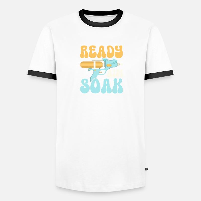 Ready Aim Tremper Water Fun Pistolet à eau d’été T-shirt contrasté Homme