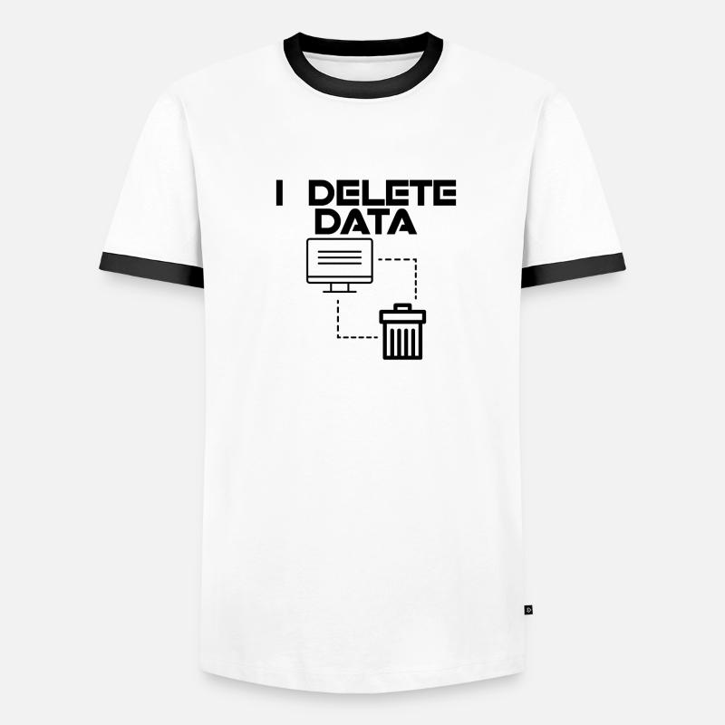 I Delete Data 2 Männer Kontrast-T-Shirt