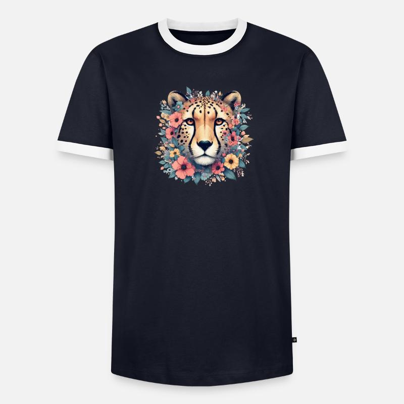 Guépard Fleurs de guépard T-shirt contrasté Homme