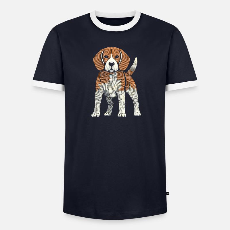 Empreinte digitale du beagle T-shirt contrasté Homme