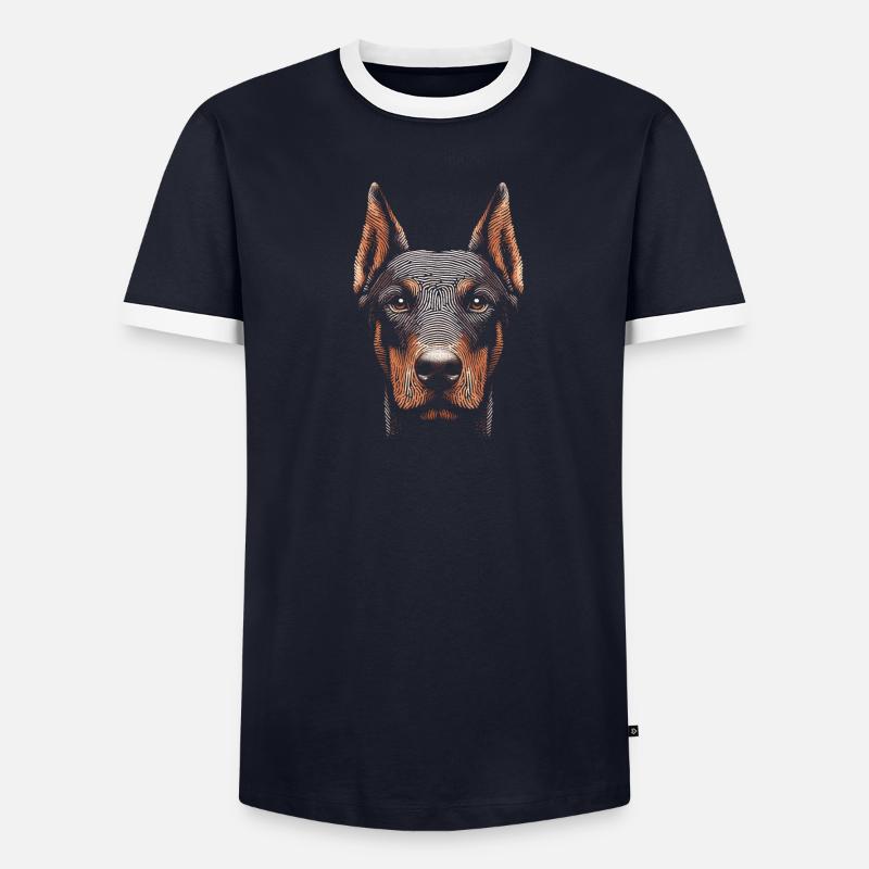 Empreinte digitale du doberman T-shirt contrasté Homme