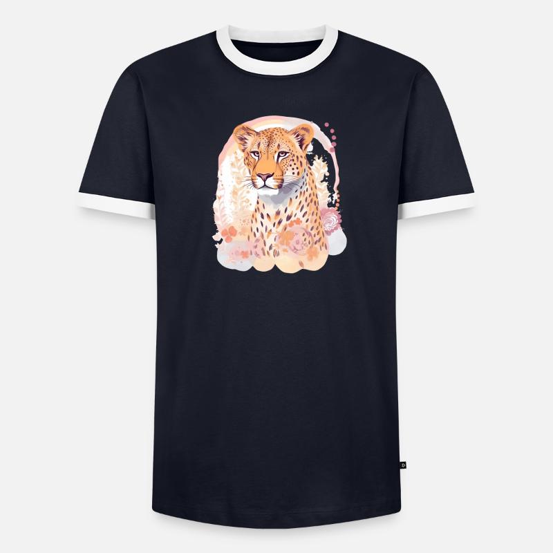 Guépard Fleurs de guépard T-shirt contrasté Homme