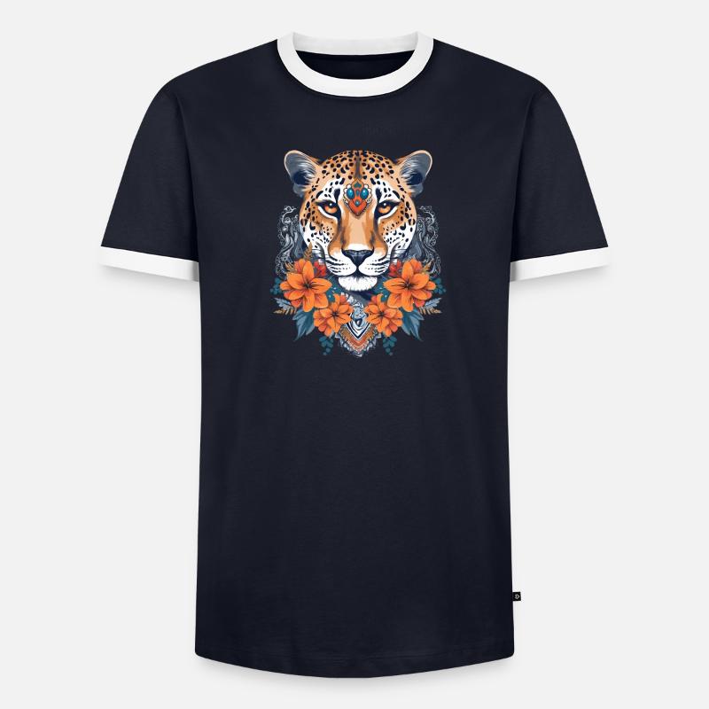 Guépard Fleurs de guépard T-shirt contrasté Homme