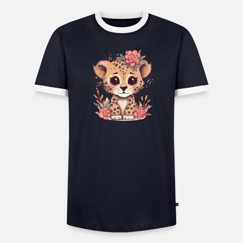 Guépard Fleurs de guépard T-shirt contrasté Homme