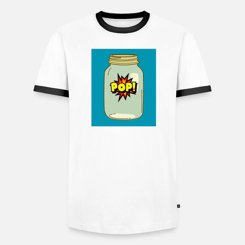 Pop! in a Jar – Fun Comic Style Design Men's Ringer Shirt