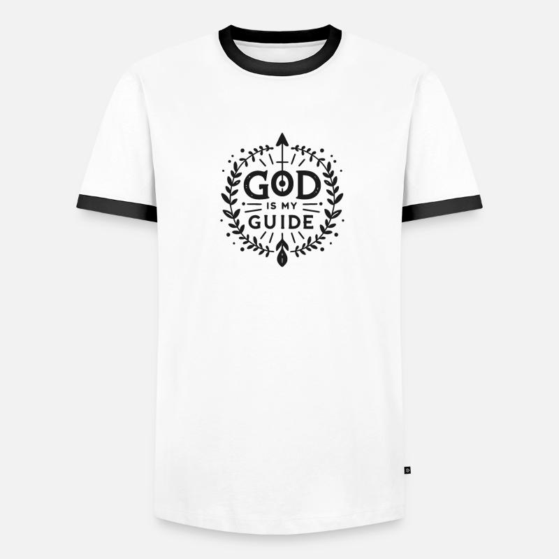 Dieu est mon guide T-shirt contrasté Homme
