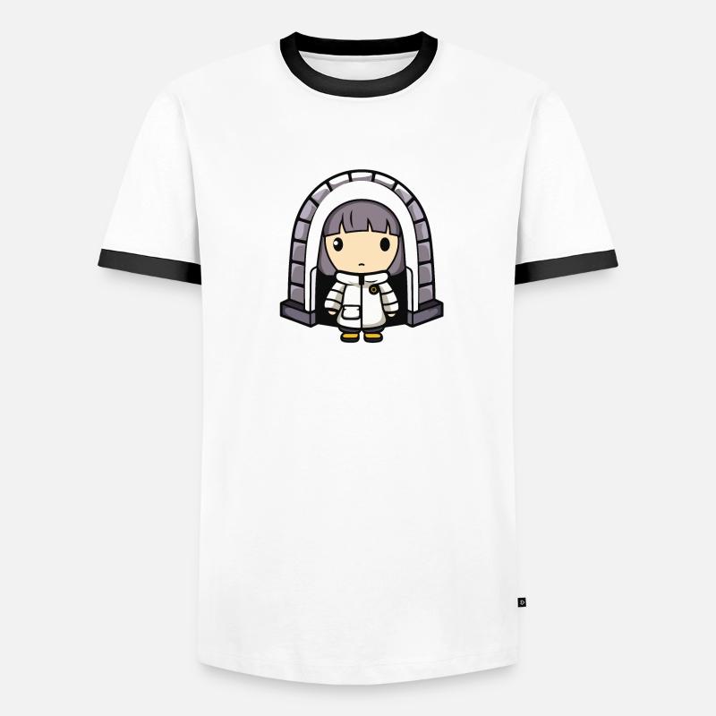 Winter Eskimo Igloo Comic Men's Ringer Shirt