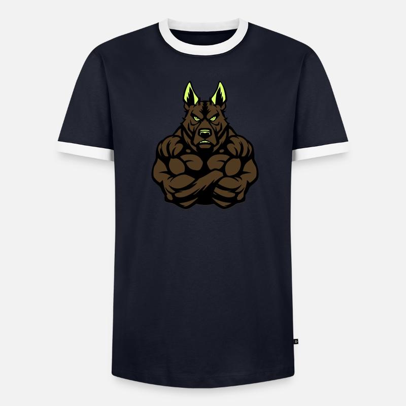 hund stark Männer Kontrast-T-Shirt