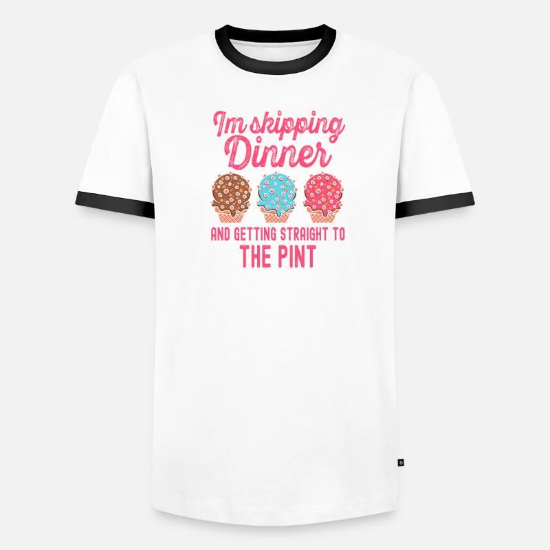 Skipping Dinner Getting Pint Cream Men's Ringer Shirt