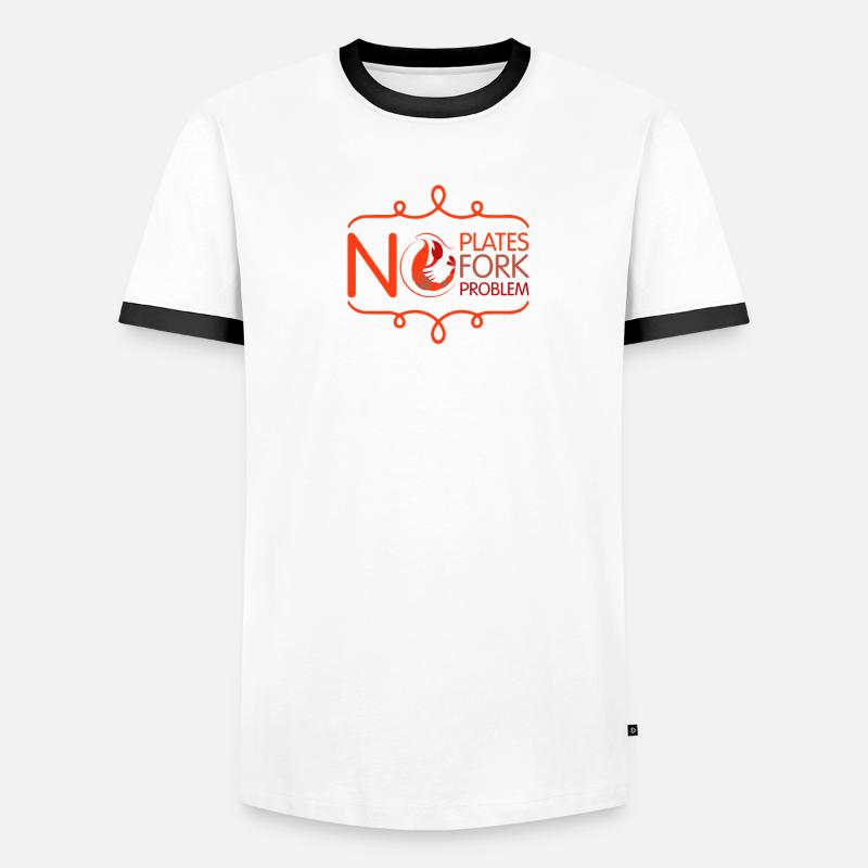 Kein Teller-gabel-problem Männer Kontrast-T-Shirt