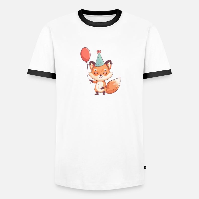 Fuchs Geburtstag Comic Männer Kontrast-T-Shirt