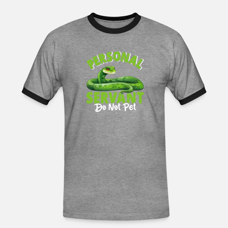 Green Tree Python - Men's Ringer Shirt - heather grey/black