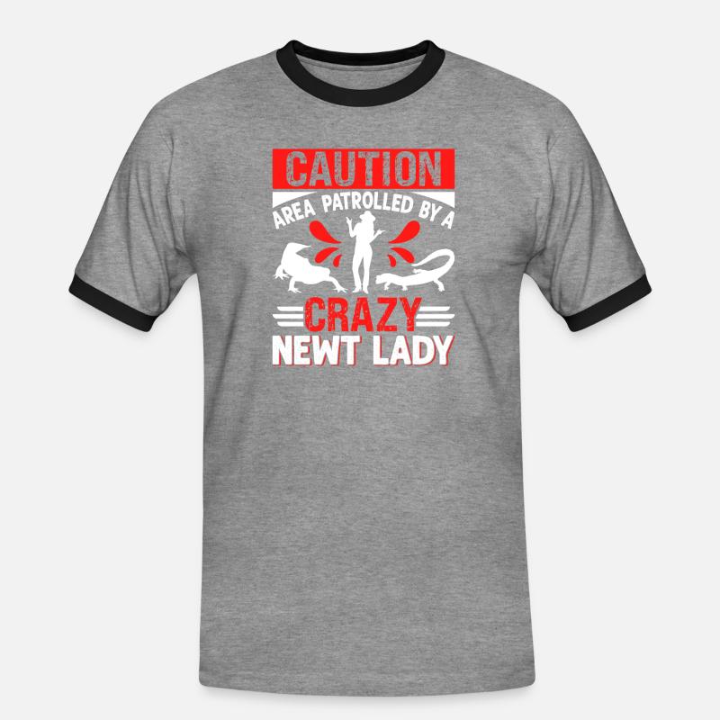 Molch - Männer Kontrast-T-Shirt - Grau meliert/Schwarz