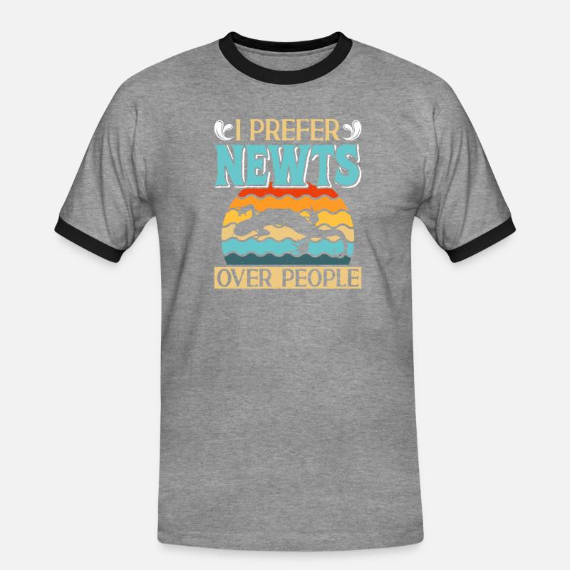 Newt - Men's Ringer Shirt - heather grey/black