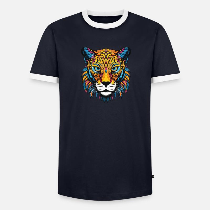 Portrait de guépard T-shirt contrasté Homme