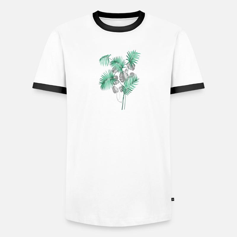 Conception de feuilles tropicales T-shirt contrasté Homme