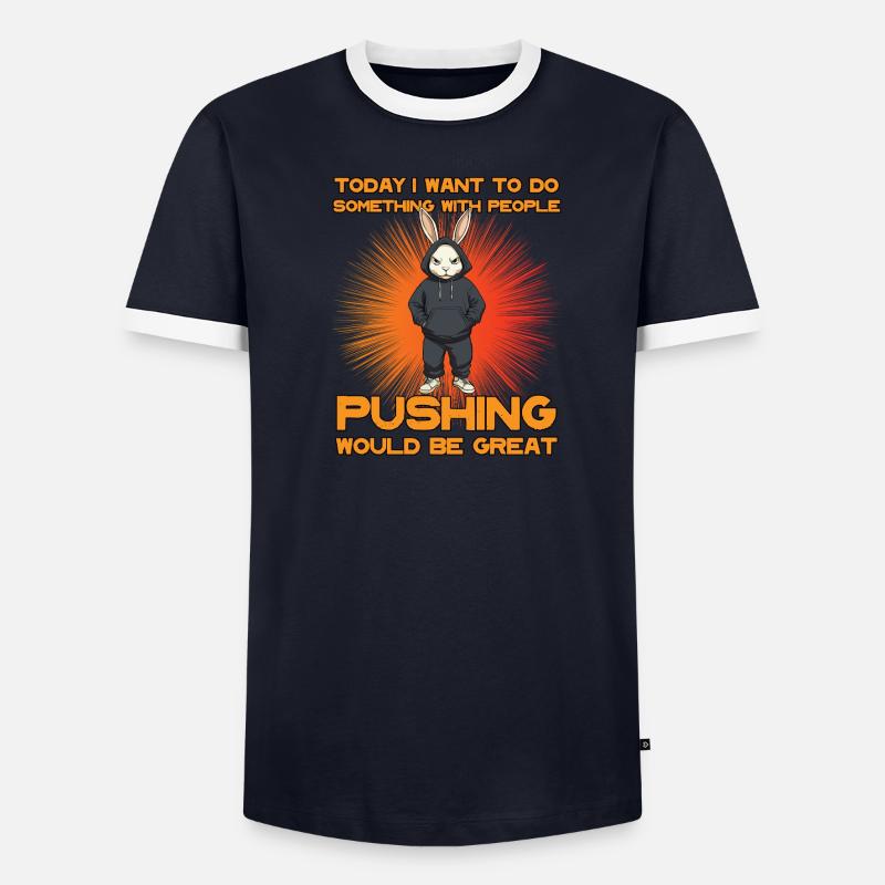 Something with people Pushing Funny Geschenkidee Männer Kontrast-T-Shirt