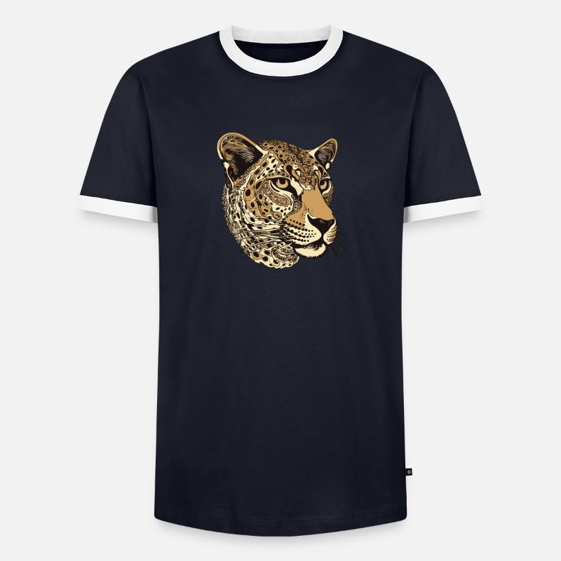 Portrait de guépard T-shirt contrasté Homme