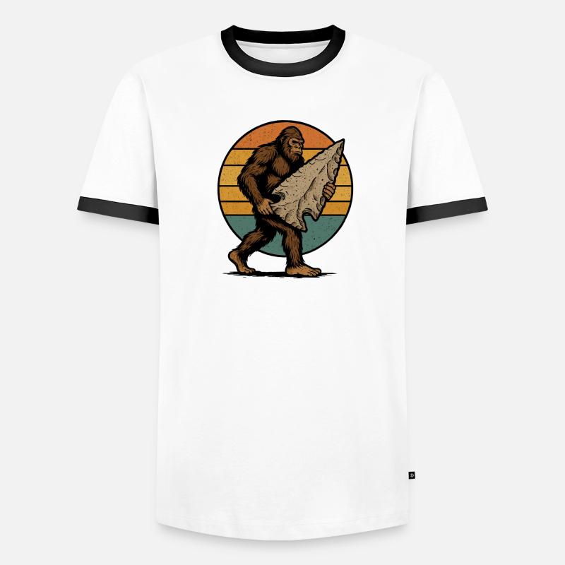 Bigfoot avec pointe de flèche Pointe de flèche silex T-shirt contrasté Homme