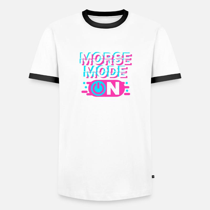 Morsecode, Morse, code Morse activé T-shirt contrasté Homme