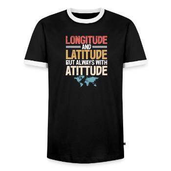 Geografische Informationssysteme - Männer Kontrast-T-Shirt - Schwarz/Weiß - Vorne - AI Model Female 172 light (172cm) & AI Model Male 178 light (178cm)