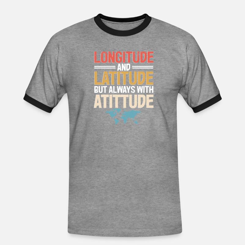 Systèmes d’information géographique - T-shirt contrasté Homme - gris chiné/noir
