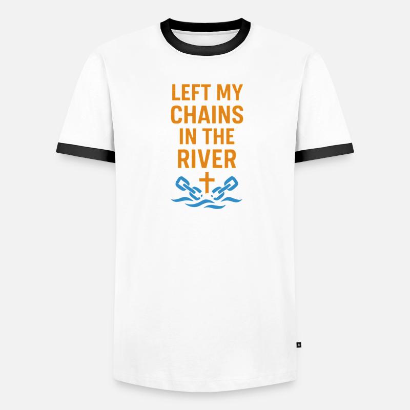 Leave My Chains in the Flow: Baptized Men's Ringer Shirt