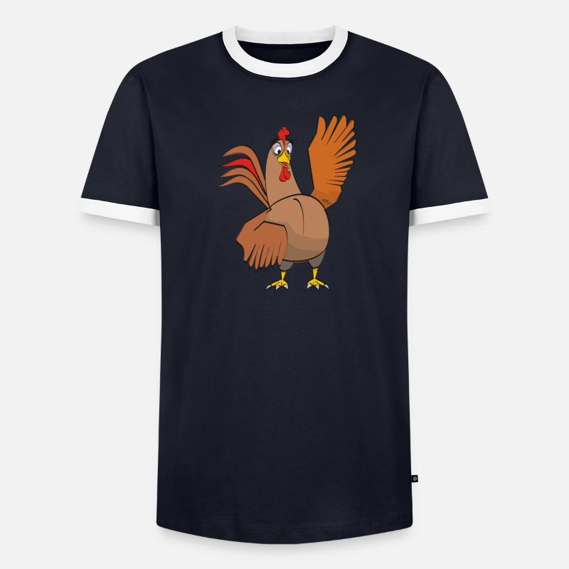 Gockel Männer Kontrast-T-Shirt
