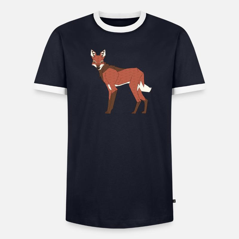 Mähnenwolf Männer Kontrast-T-Shirt
