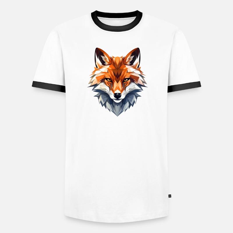 Fox Vector Face Männer Kontrast-T-Shirt