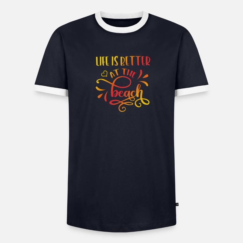 Das Leben ist besser AM STRAND Männer Kontrast-T-Shirt