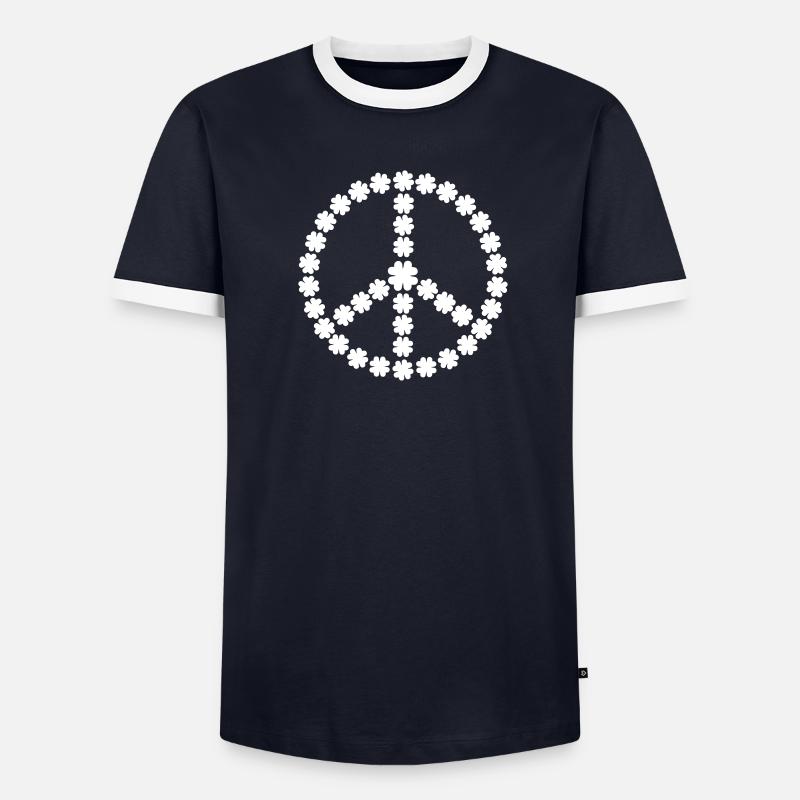 Peace Shamrock Männer Kontrast-T-Shirt